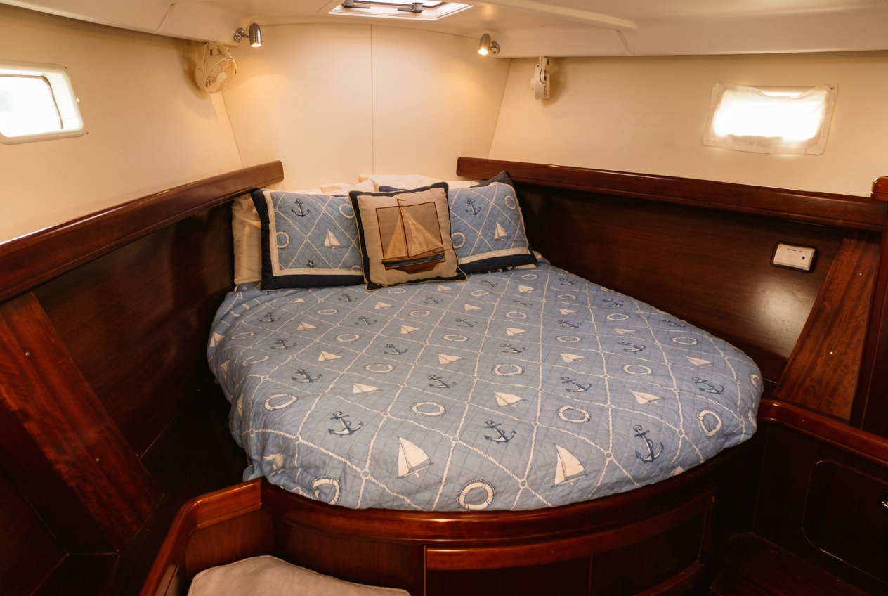 Private en-suite cabin below deck