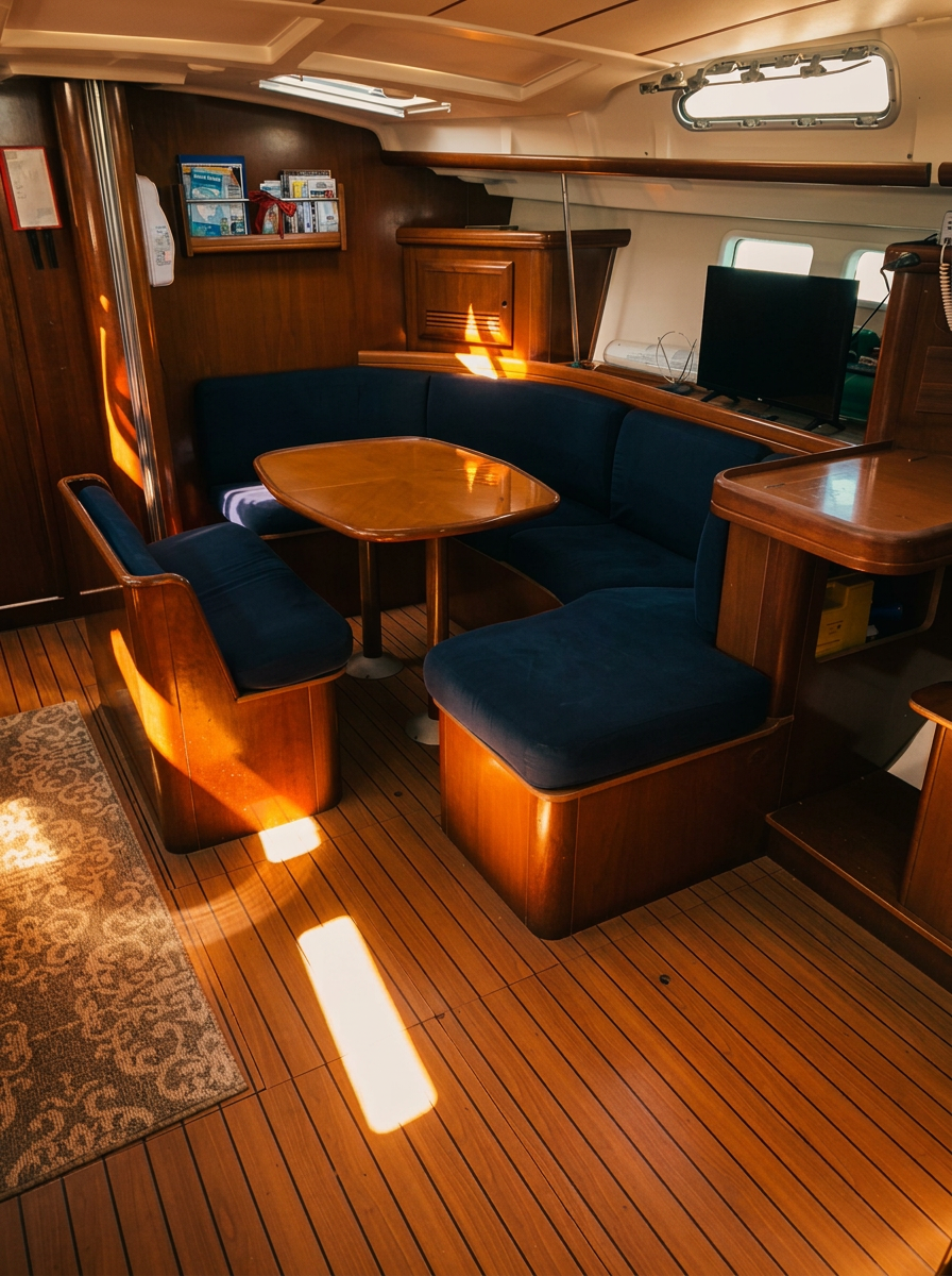Saloon and dining area below deck